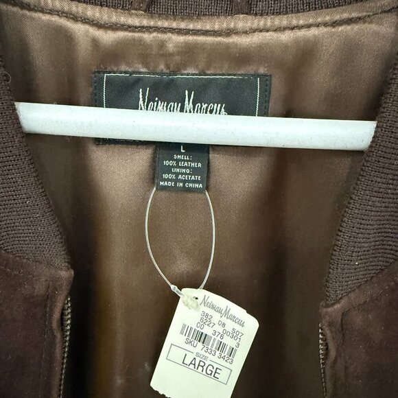 Neiman Marcus Large Brown Leather Jacket - Picture 5 of 5